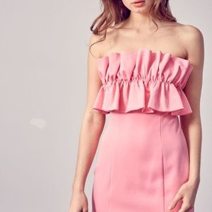 DO+BE PINK RUFFLE DRESS  size MED